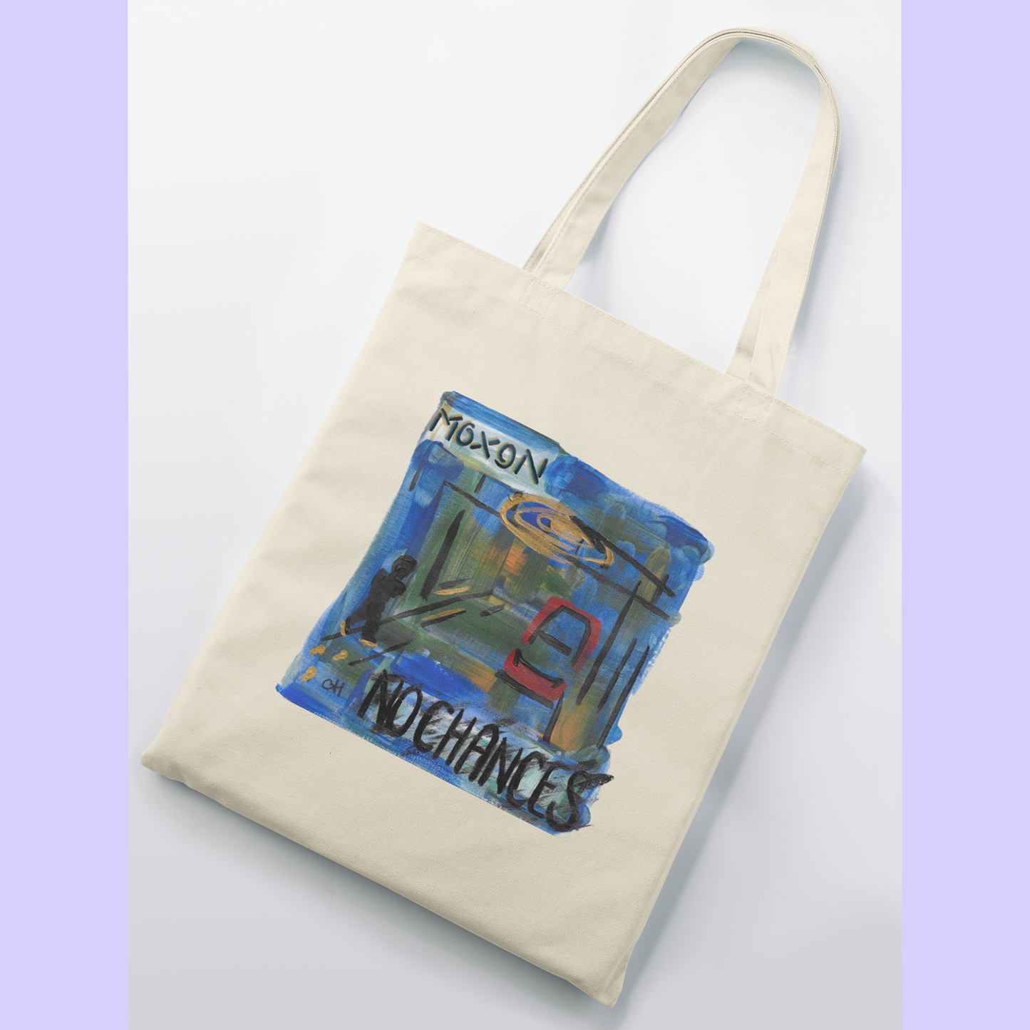 Moxon "No Chances" Long Handle Cotton Shopping / Tote Bag