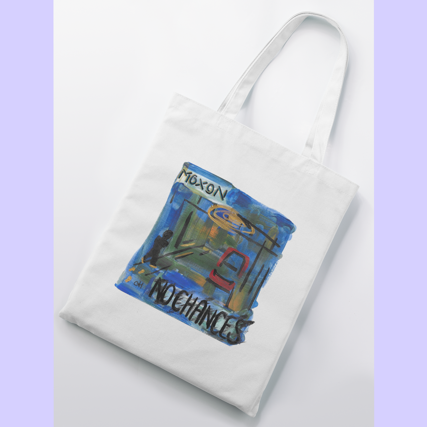 Moxon "No Chances" Long Handle Cotton Shopping / Tote Bag