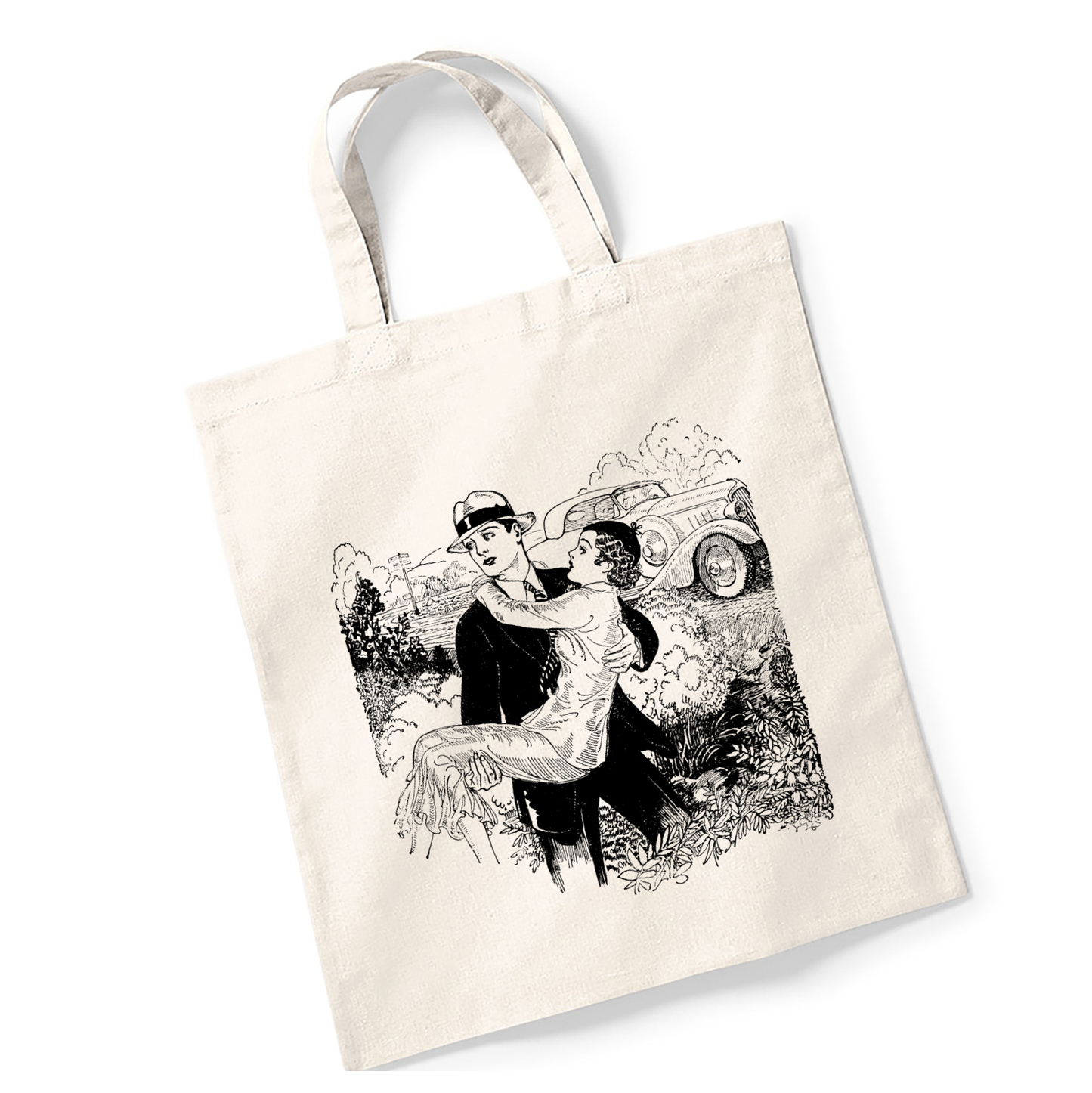 Short Handle Cotton Shopper Tote Bag