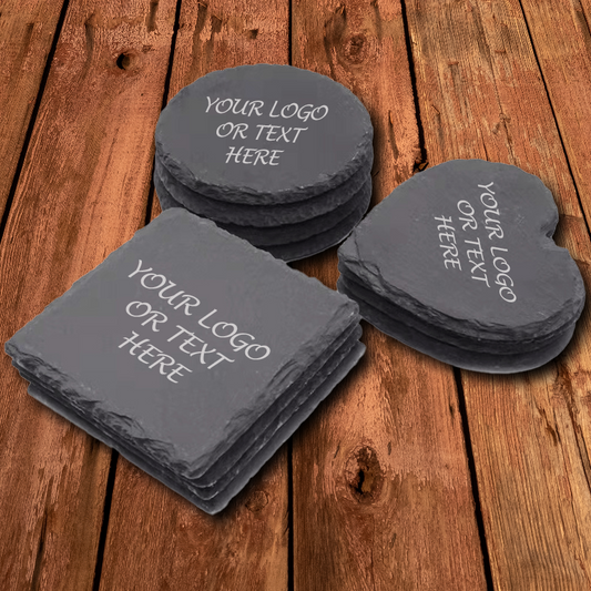 Slate Drinks Coasters - Laser Engraved