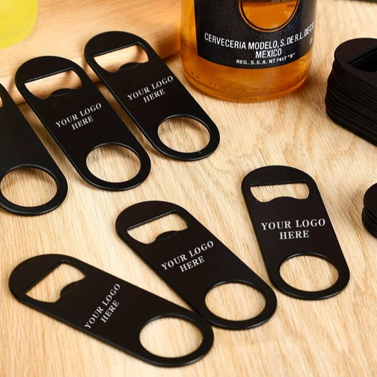 Small Black Bar Blade - Bottle Opener - Laser Engraved