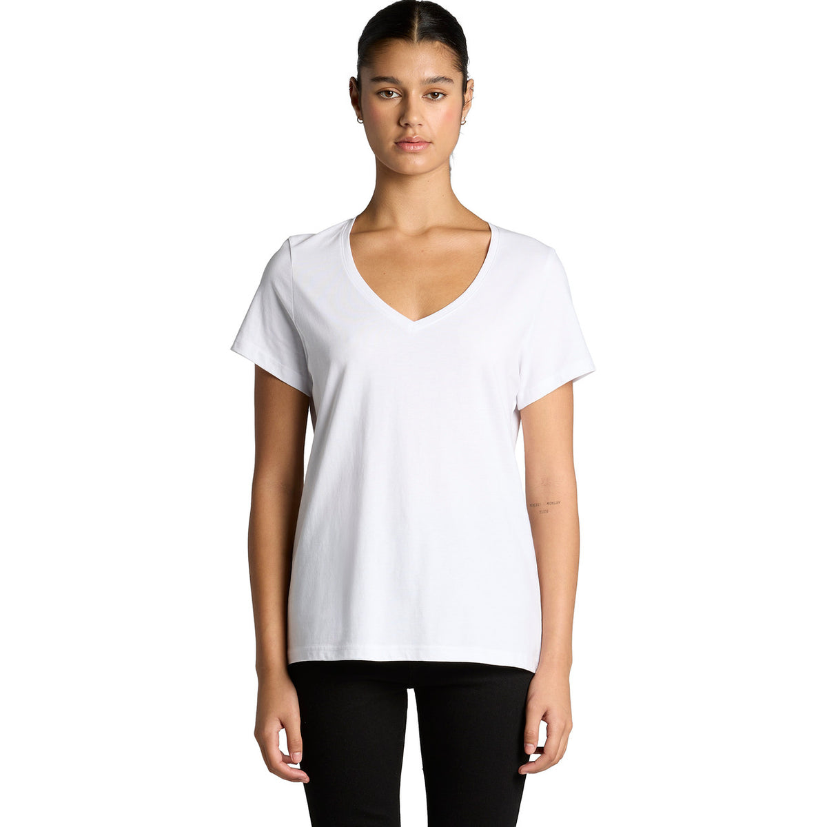 AS Colour Wo's Maple V Neck Tee – front product view