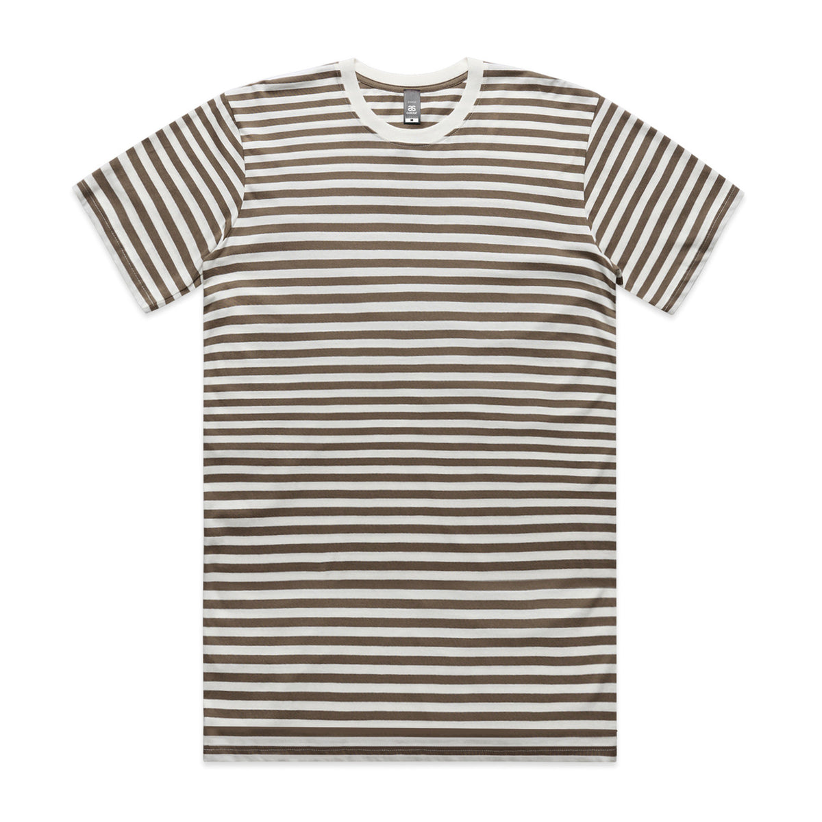 AS Colour Staple Stripe Tee in Natural/Walnut