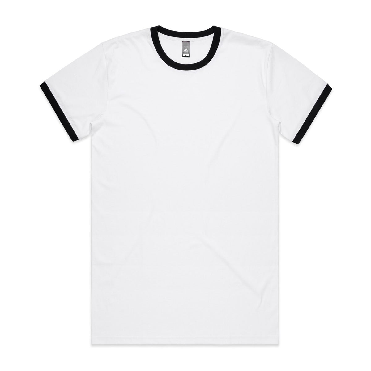 AS Colour Staple Ringer Tee in White/Black