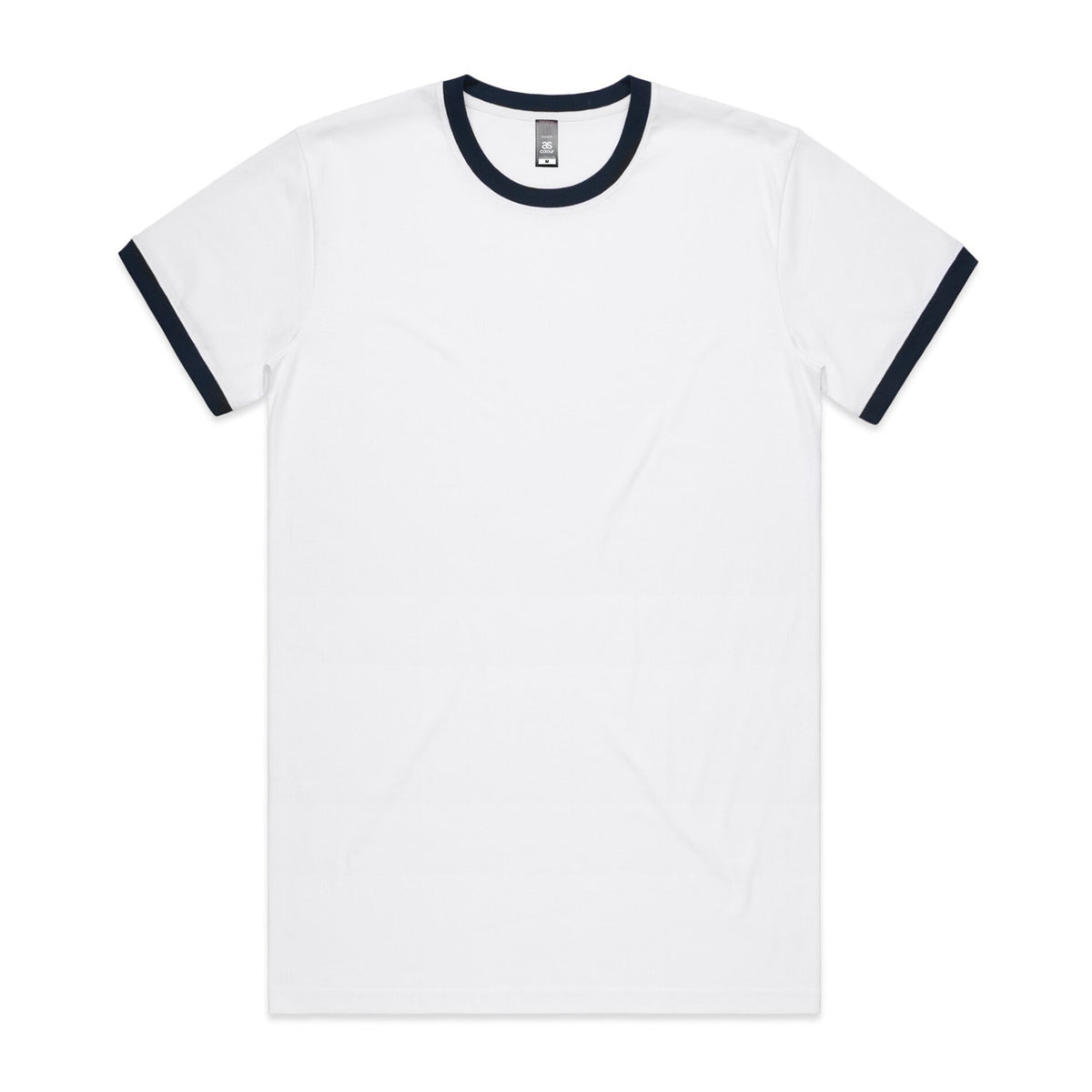 AS Colour Staple Ringer Tee in White/Navy