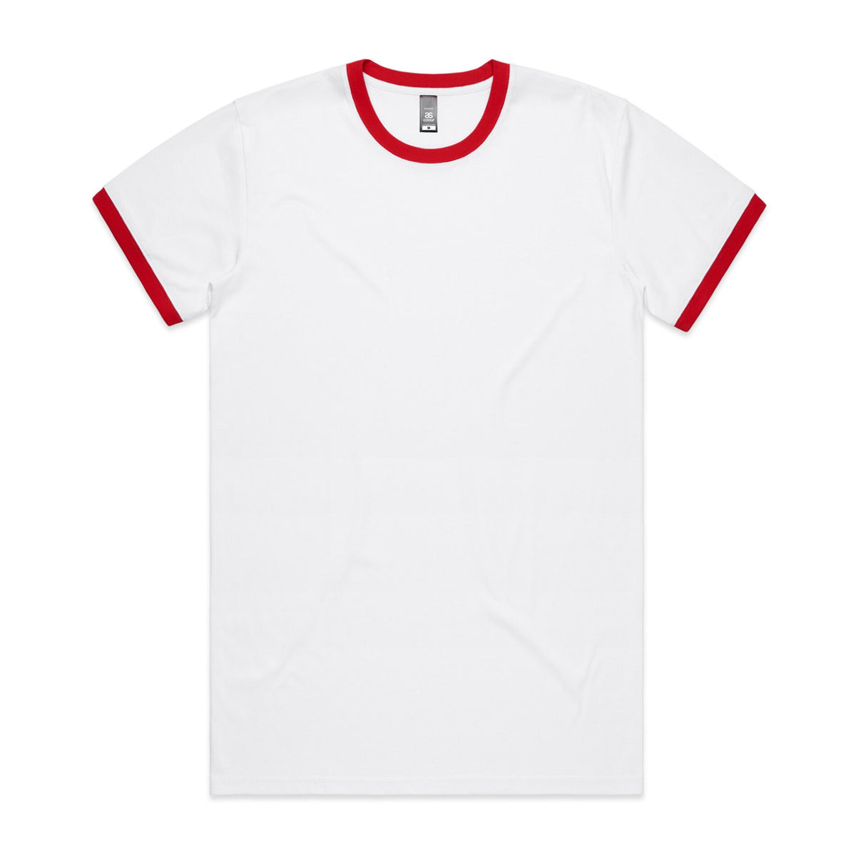 AS Colour Staple Ringer Tee in White/Red