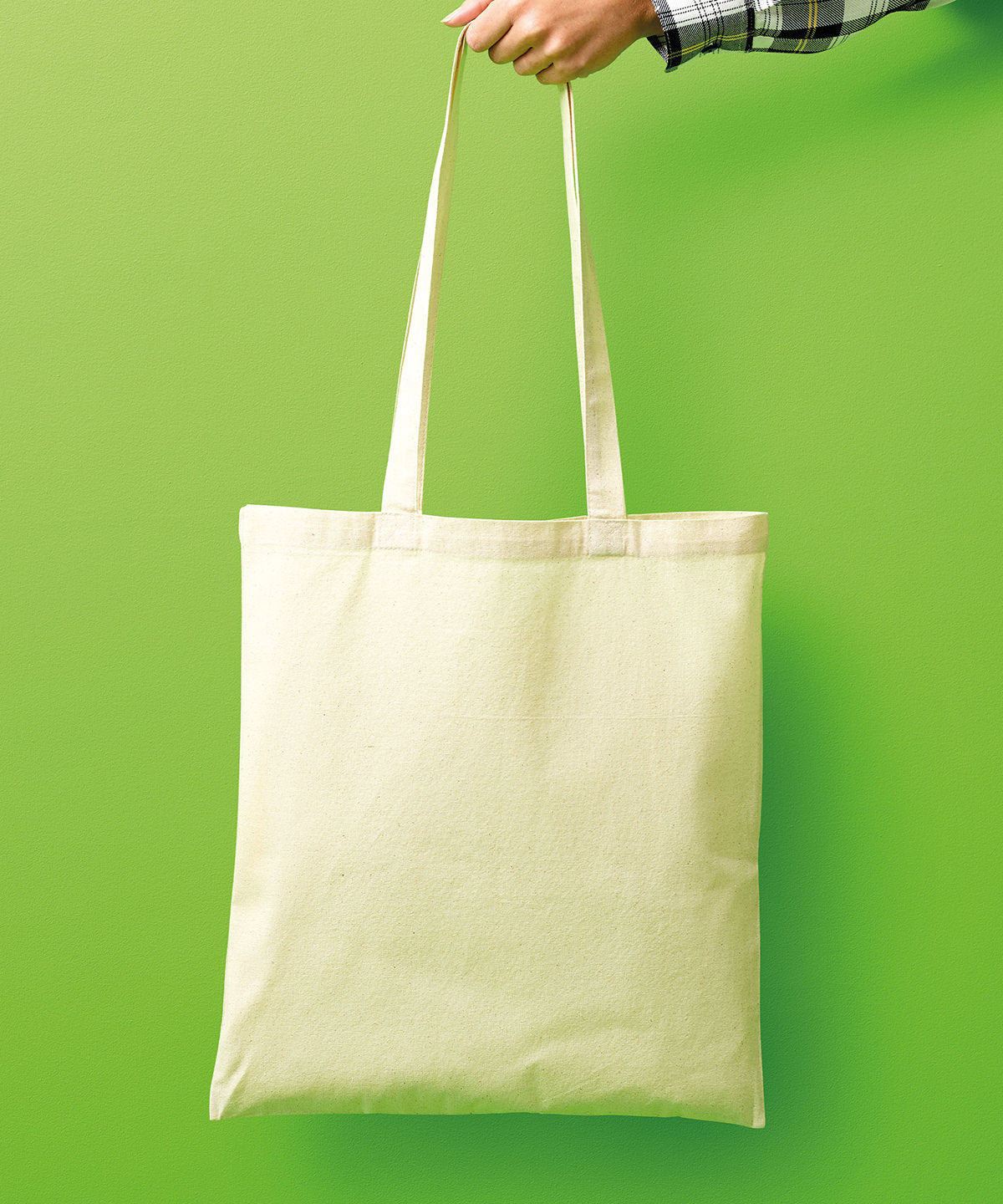Premium Long Handle Cotton Shopper Tote Bag